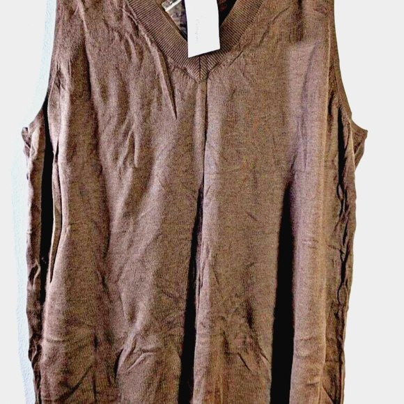 URBAN Cotton Company Woman’s Knit Sweater Shell Top Vest Brown Sleeveles… - Picture 8 of 9